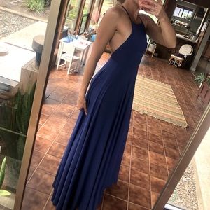 Lulu's Navy Backless Maxi Dress